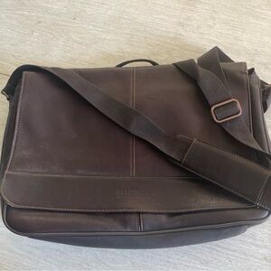 Reaction Kenneth Cole Mess-Iah Flapover Computer Messenger Bag Men's Brown